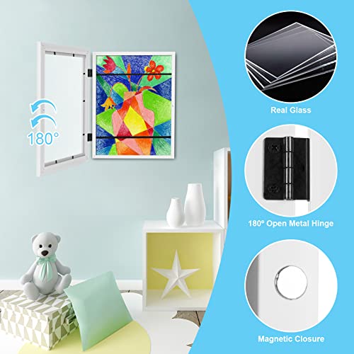 2-Pack Kids Art Frames 8.5x11 Front Opening Changeable Artwork Display White