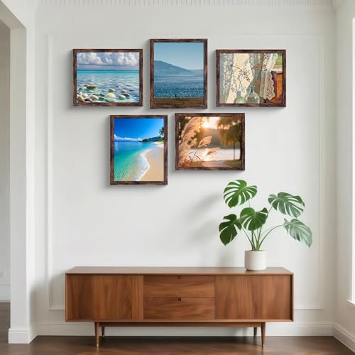 SESEAT 9x11 Picture Frame Rustic Brown - Wall or Tabletop Display, 1 Pack (Brown/9x11)