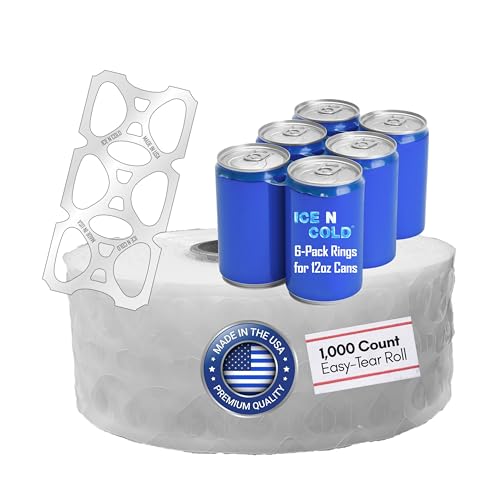 6-Pack Can Carriers for 12oz Beer and Soda Cans, 1000 Count Roll