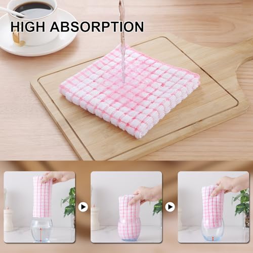 10-Pack Cotton Kitchen Dish Cloths, 12x12 Inch Absorbent Terry Dish Rags