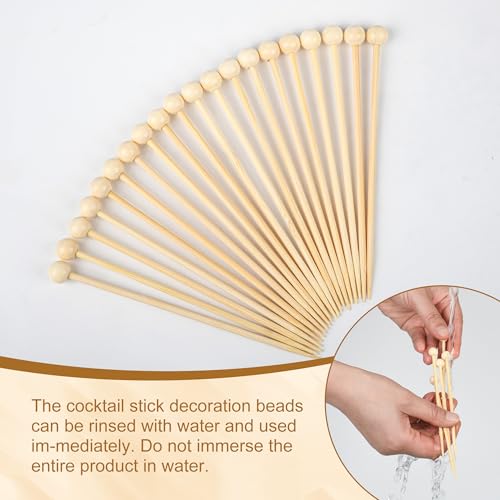 GuGen Wooden Fancy Toothpicks 4.7 Inch Cocktail Picks for Appetizers & Drinks