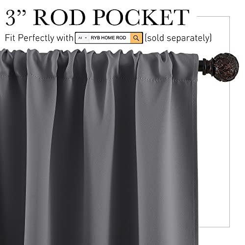 Short Thermal Blackout Curtains for Small Windows - 42 x 36 (2 Panels)