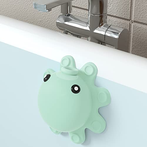 Silicone Bathtub Overflow Drain Cover for Deeper Soaking Bath, Aqua Green