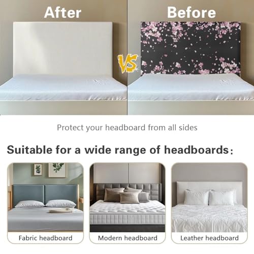 Cherry Blossom Headboard Cover - Stretch Protector for Queen & King Beds