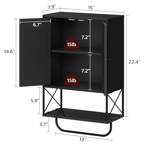 Wall-Mounted Bathroom Medicine Cabinet with Towel Rack and Adjustable Shelves