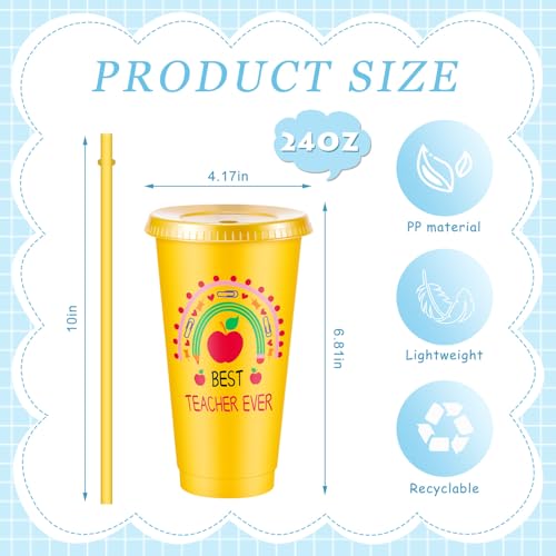 48 Pcs Colorful Teacher Appreciation Tumblers 24oz Bulk Gift for Women from Students