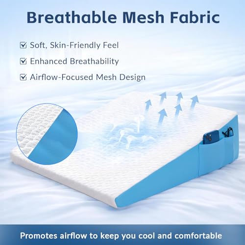Memory Foam Wedge Pillow for Back, Neck & Leg Support - 7.5"