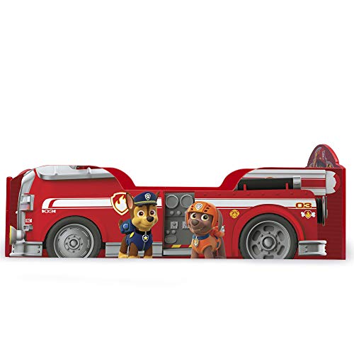 Sturdy Wood Toddler Bed with Guardrails and Rescue Adventure Theme