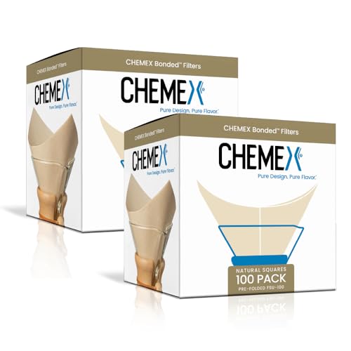 Natural Square Bonded Pour-Over Coffee Filters - 100 Count (Pack of 2)