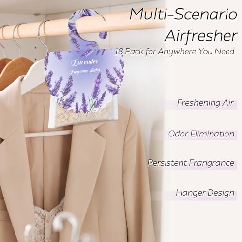 18 Pack Lavender Scented Sachets for Closets, Drawers, and Car Air Freshener