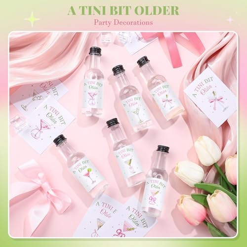 Clabby Martini Bottle Labels 48 Pcs Tini Bit Older Birthday Decorations - Martini