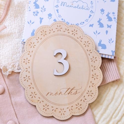 Baby Girl Monthly Milestone Signs - Double-Sided Newborn Photo Props