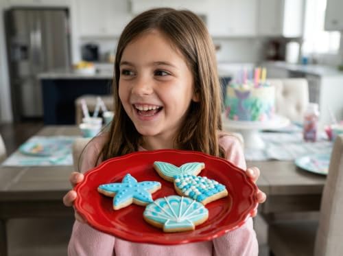 Ann Clark 3-Piece Mermaid Cookie Cutter Set - Made in USA, Ocean-Themed Baking Tools