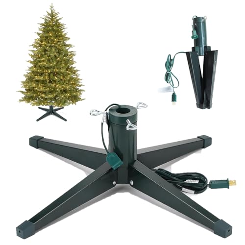 360 Rotating Christmas Tree Stand with Power Socket - Heavy Duty Base