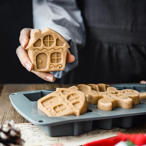 Christmas Silicone Mold 6 Cavities Baking Cake Soap Candy Gingerbread Tree