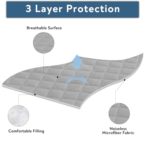 Queen Mattress Pad – Soft Quilted Air Topper with Deep Pocket