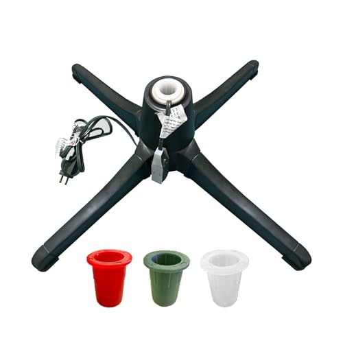 360-Degree Rotating Christmas Tree Stand with Outlets - 80 lb Capacity
