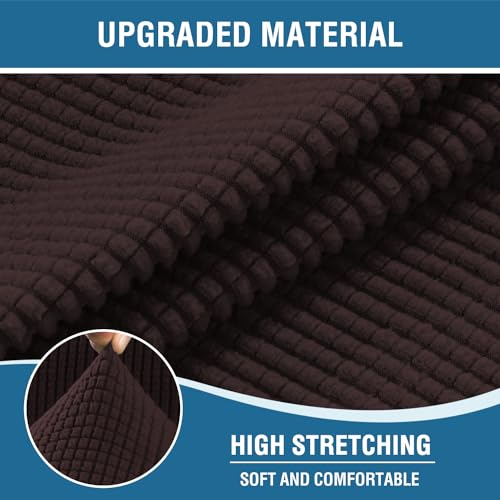 Stretch Recliner Chair Cover - Fitted Slipcover with Side Pocket, Chocolate