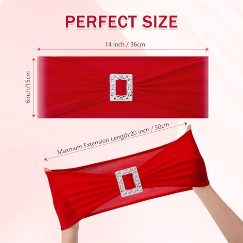 30 PCS Stretch Chair Sashes with Buckle Slider - Universal Elastic Ties for Events