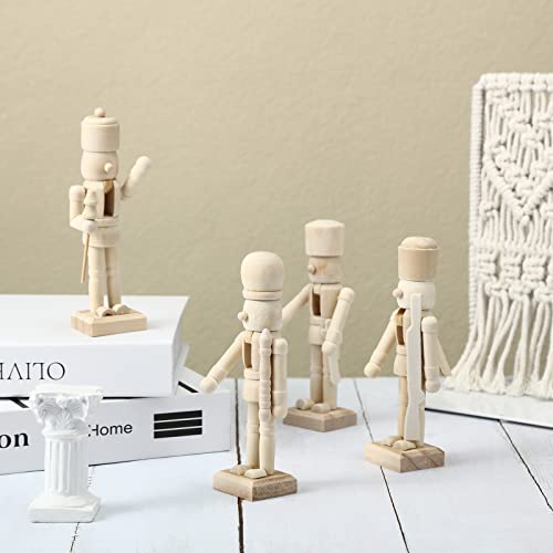 Unfinished Wooden Nutcrackers 12-Pack - 5-Inch DIY Paintable Figures
