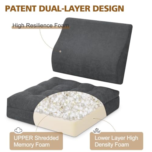 Extra Thick Recliner Seat Cushion with Detachable Lumbar Support Pillow