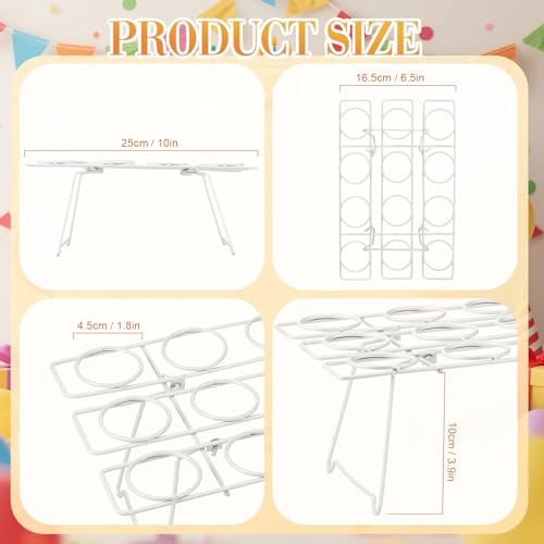 White 2 Pack Ice Cream Cone Holders Rack with 12 Slots for Cake Cones