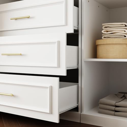 Modern White Wardrobe Armoire with Drawers, Shelves, and Hanging Rods