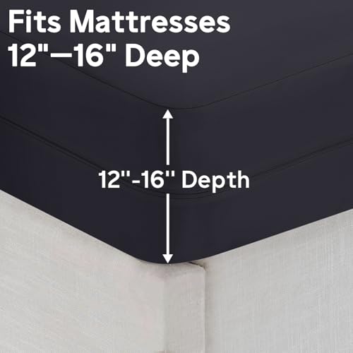 Queen Mattress Protector - Waterproof Zippered Encasement, 12-16" Depth