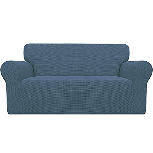 Stretch Loveseat Slipcover - Washable 1-Piece Protector for 2 Cushions