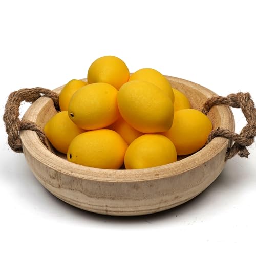 12 Artificial Yellow Lemons - Realistic Faux Fruit Decor