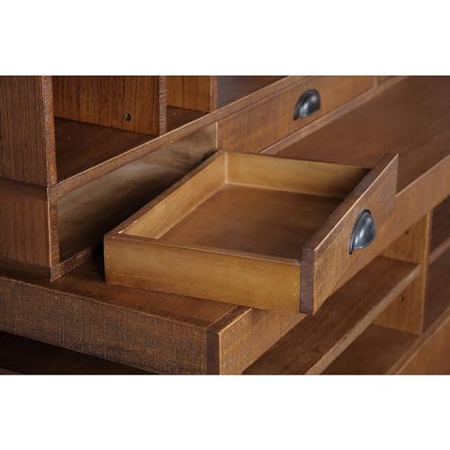 Country Cottage Monitor Hutch with 3 Drawers and Vertical Binder Storage