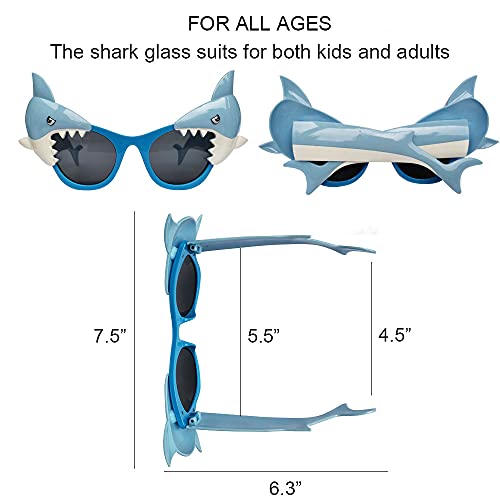 Shark Party Sunglasses 6-Piece Set for Ocean Theme Birthday Decorations