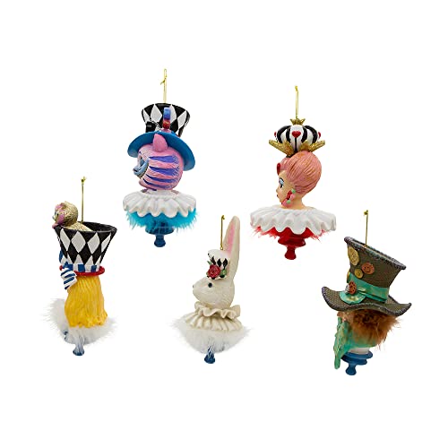 Kurt S. Adler 6.25-Inch Resin Hollywood Hats Ornament Set - Alice in Wonderland