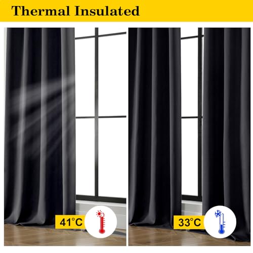 Blackout Curtains 84 Inch Length, Thermal Insulated 2 Panels Set