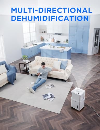 Smart Cube 20 Pint Dehumidifier with Drain Hose for Basements and Homes