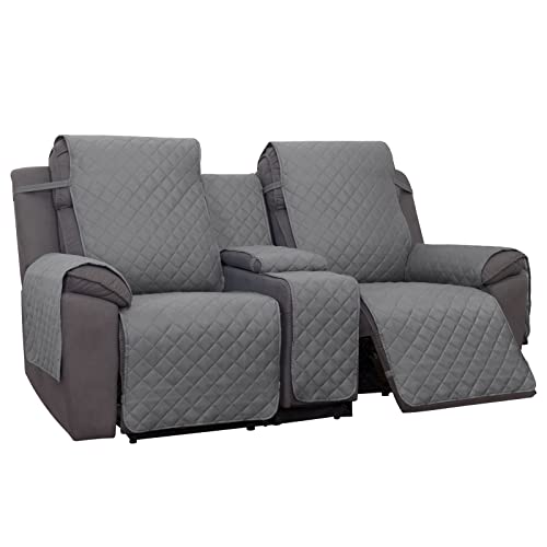 Water Resistant Reversible Loveseat Recliner Cover - Gray/Light Gray