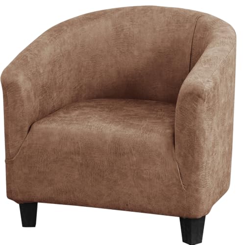 Stretch Faux Leather Barrel Chair Cover – Washable & Pet Friendly