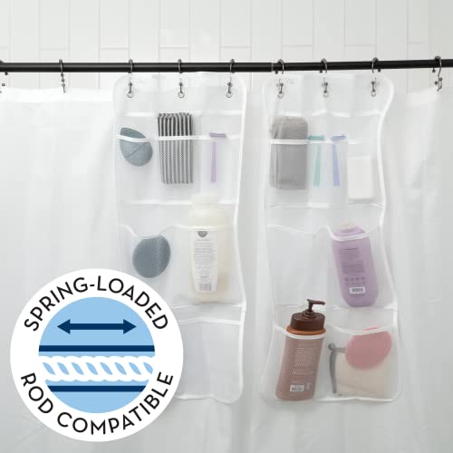 Hanging Mesh Shower Caddy Organizer - 2 Pack, 14" x 30", White