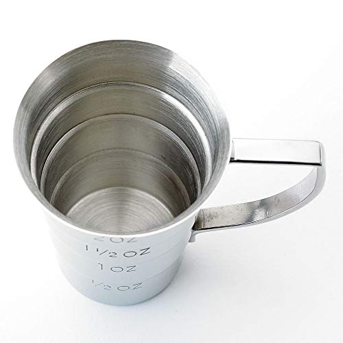 Barfly M37108 Drink Jigger with Handle - 2 oz Stainless Steel Bar Tool - Variation with Handle