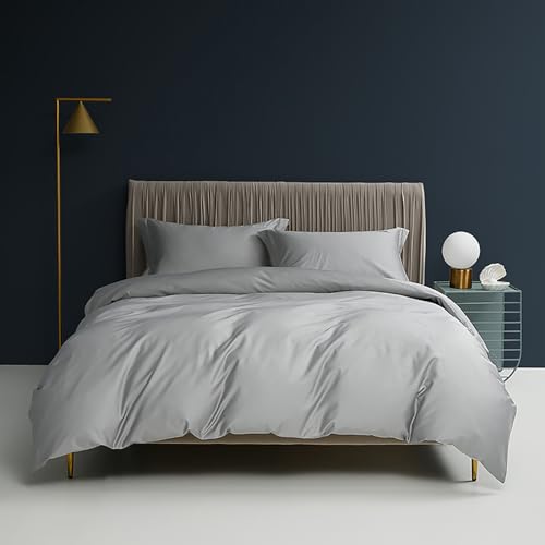 Waterproof Duvet Protector Cover - Gray Cotton, Queen Size