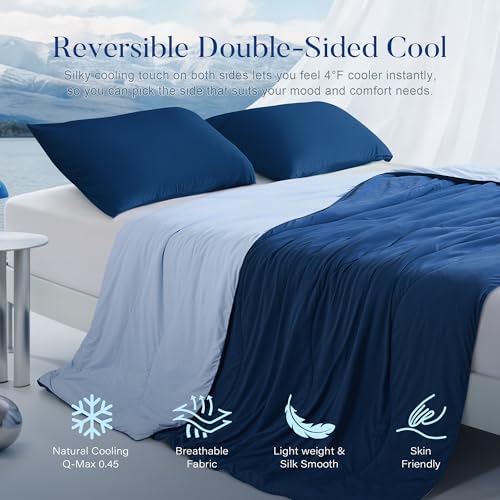 AQUZIN Cooling Comforter Set Queen Size with Pillowcases for Hot Sleepers