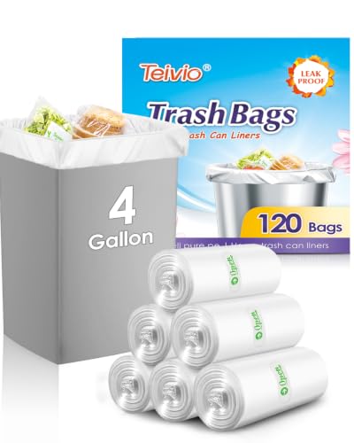 4 Gallon Small Clear Trash Bags (120 Count) - Star Seal Can Liners