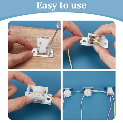 Roman Shade Cord Lock Mechanism Hardware Kit, 4-Set Swivel Pulley System