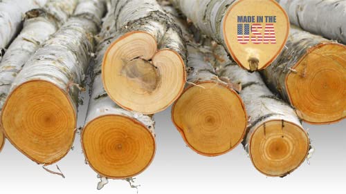 Natural White Birch Poles for Home Decor, 6 ft x 1-1.5 inch (3 Pack)