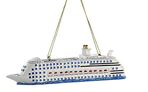 Kurt Adler Cruise Ship Christmas Ornament Holiday Decor Resin Glitter Accent