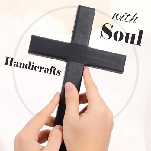 11-Inch Wooden Cross for Wall - Rustic Farmhouse Religious Home Decor