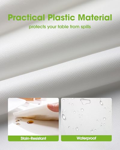 Disposable Plastic Tablecloths 8 Pack - White Rectangle 54 x 108 Inch