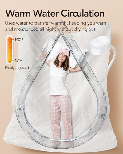 Queen Size Water Heated Mattress Pad - 4 Modes, 12 Timers, Quiet Operation
