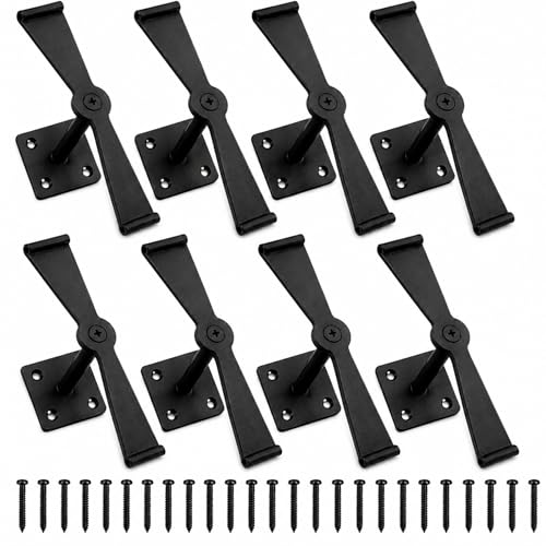 8 Pack 5.75" Propeller Shutter Dogs - Wrought Iron Exterior Shutter Holders