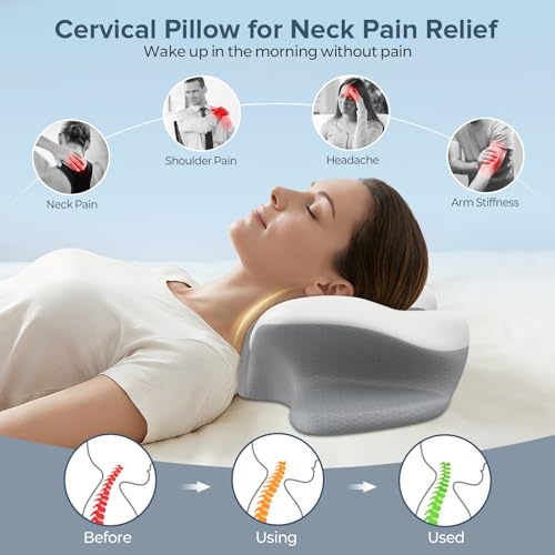 Ergonomic Cervical Neck Pillow for Pain Relief - Memory Foam Support